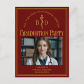 Maroon Osteopathic Medical School Graduation Party Uitnodiging Briefkaart (Voorkant)