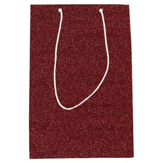 Maroon/Paars Faux Glitter Medium Cadeauzakje (Voorkant)
