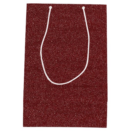 Maroon/Paars Faux Glitter Medium Cadeauzakje (Achterkant)