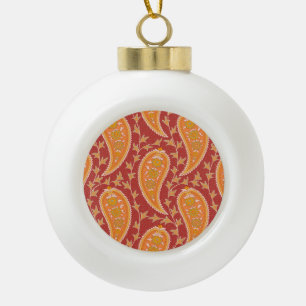 Maroon Paisley: Turks komkommer-Ornament. Keramische Bal Ornament