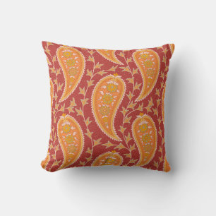Maroon Paisley: Turks komkommer-Ornament. Kussen