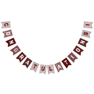 Maroon Patroon Gefeliciteerd bunting banner