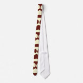 Maroon Paw Pattern Stropdas (Achterkant)