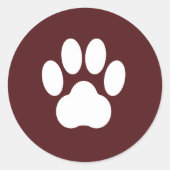 Maroon Paw Print Sticker (Voorkant)