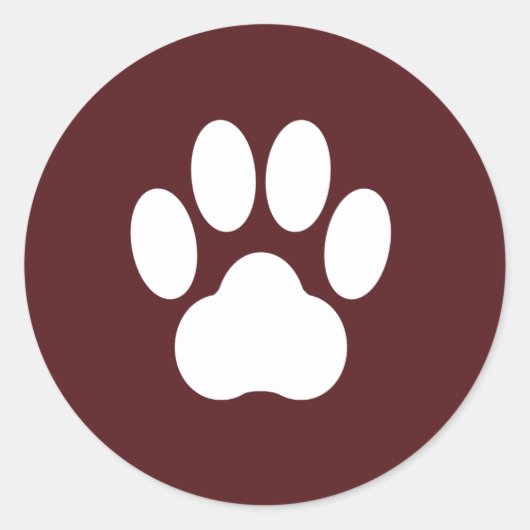 Maroon Paw Print Sticker (Voorkant)