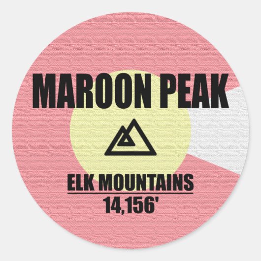 Maroon Peak Ronde Sticker (Voorkant)