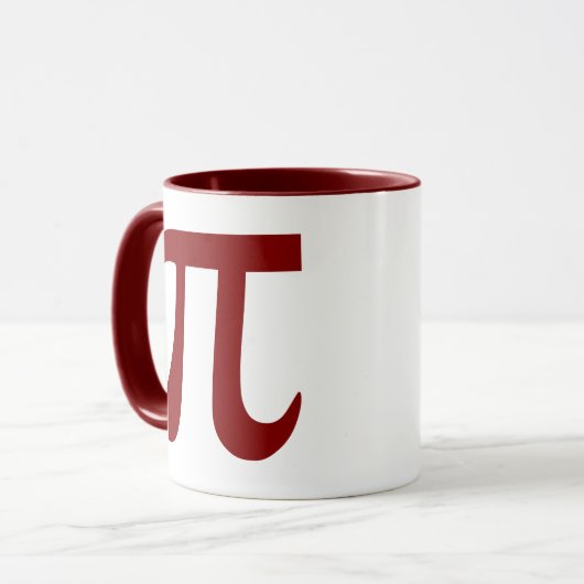 Maroon Pi-symbool Mok (Voorkant links)