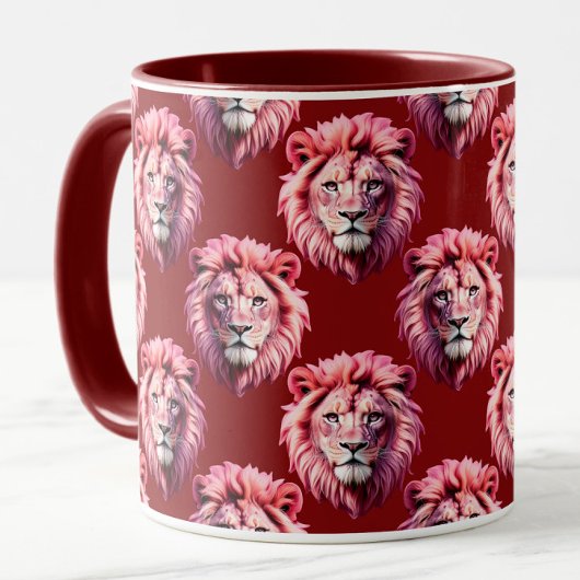 Maroon Pink Lion Head Design  Mok