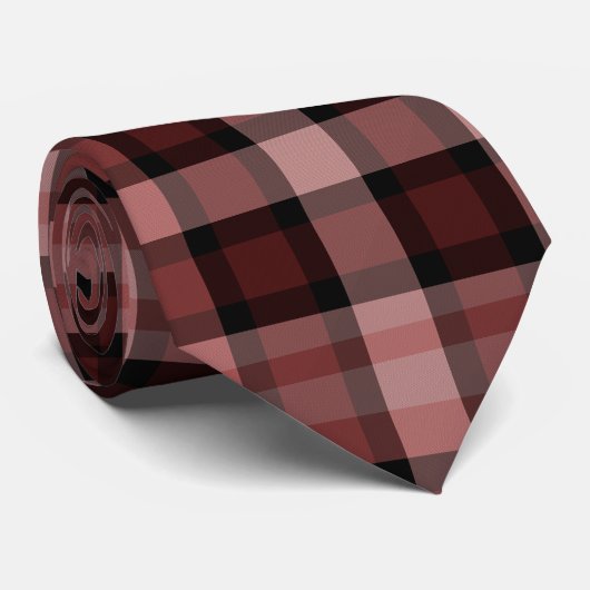 Maroon Plaid Stropdas (Opgerold)
