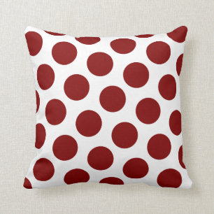 Maroon Polka Dot Pattern Kussen