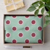 Maroon Polka stippen op Mint Green Tissue Paper Tissuepapier (Geschenk)