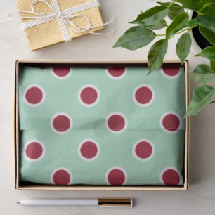 Maroon Polka stippen op Mint Green Tissue Paper Tissuepapier