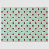 Maroon Polka stippen op Mint Green Tissue Paper Tissuepapier (Voorkant)