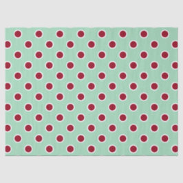 Maroon Polka stippen op Mint Green Tissue Paper Tissuepapier