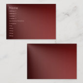 Maroon-profielkaart Visitekaartje (Voorkant / Achterkant)