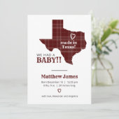 Maroon Pset gemaakt in Texas - verticale foto Aankondiging (Staand voorkant)