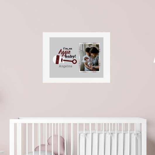 Maroon Pset Rattle Aggie Baby Foto Poster
