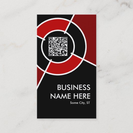 maroon QR-code en doel logo Visitekaartje (Voorkant)