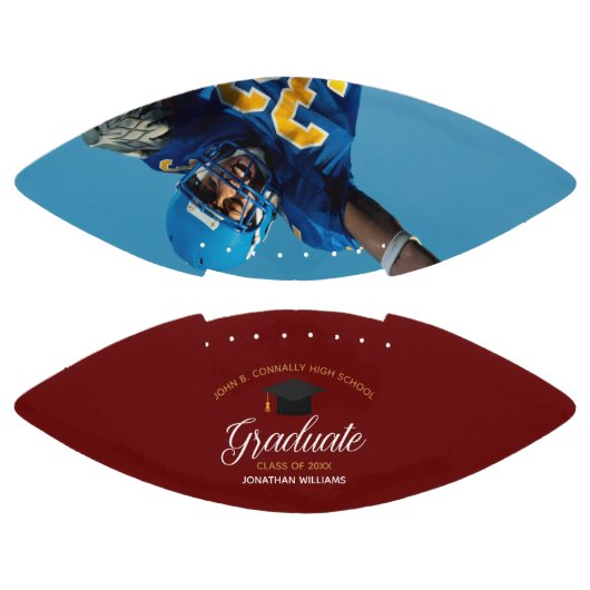 Maroon Red Afstuderen Custom 2025 Afstuderen Foto American Football (Panelen)
