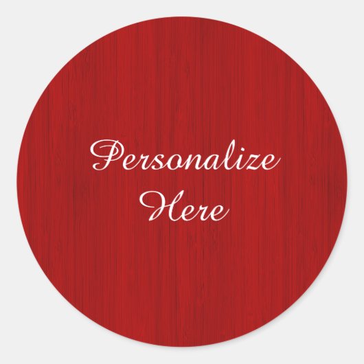 Maroon Red Bamboo Wood Grain Kijk Ronde Sticker (Voorkant)