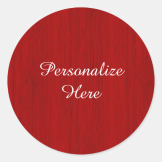 Maroon Red Bamboo Wood Grain Kijk Ronde Sticker