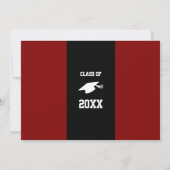 Maroon Red + Black School Colors Foto Afstuderen Kaart (Achterkant)