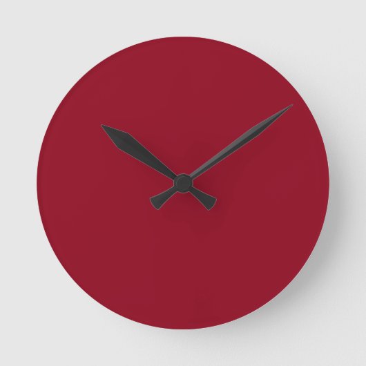 Maroon Red Clock Ronde Klok (Voorkant)