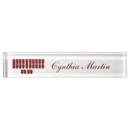 Maroon red custom court reporter name bord naambordje