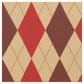 Maroon Red en Tan Argyle Pattern Stof (Close Up)