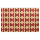 Maroon Red en Tan Argyle Pattern Stof (Fat Quarter)