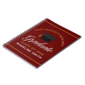 Maroon Red Gold Afstuderen Custom 2025 Afstuderen Notitieboek (Linkerzijde)