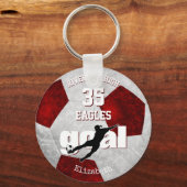 maroon red grijs voetbalteam geestmeisjes sport sleutelhanger (Voorkant)