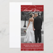 Maroon Red - Hartelijk dank voor uw fotokaart (4x8 Bedankkaart (Voorkant / Achterkant)