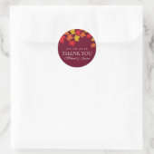 Maroon Red Maple Leaf Herfst Autumn Wedding Sticke Ronde Sticker (Tas)