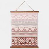 Maroon Red Mauve Blush Pink Taupe Beige Tribal Art Hangend Wandkleed (Voorkant)