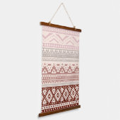 Maroon Red Mauve Blush Pink Taupe Beige Tribal Art Hangend Wandkleed (Gebogen)