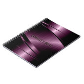 Maroon Red Metallic design Roestvrij staal Notitieboek (Linkerzijde)