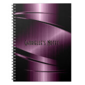 Maroon Red Metallic design Roestvrij staal Notitieboek (Voorkant)