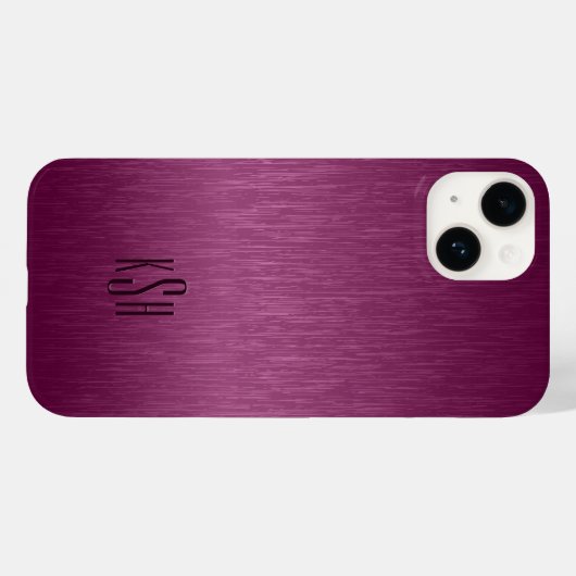 Maroon Red Metallic geborsteld aluminium look Case-Mate iPhone Case (Achterkant (horizontaal))