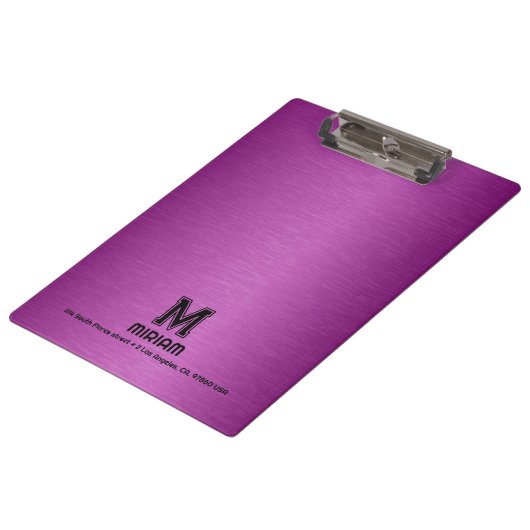 Maroon Red Metallic textuur aangepaste zwarte teks Klembord (Gekanteld)