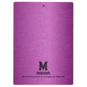 Maroon Red Metallic textuur aangepaste zwarte teks Klembord (Achterkant)