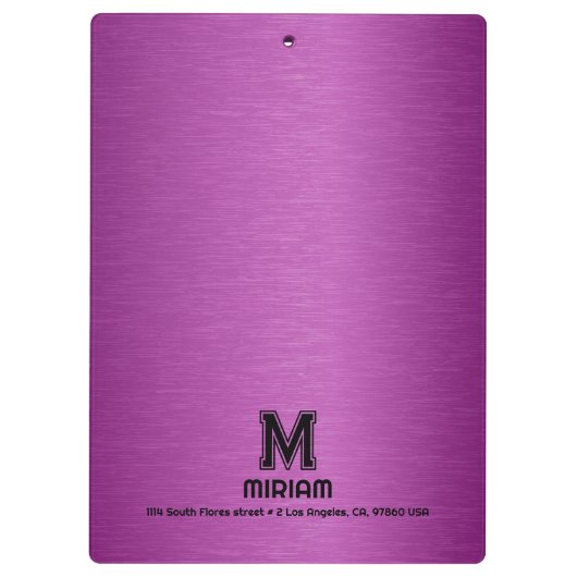 Maroon Red Metallic textuur aangepaste zwarte teks Klembord (Achterkant)