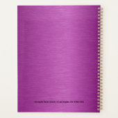 Maroon Red Metallic textuur aangepaste zwarte teks Planner (Achterkant)