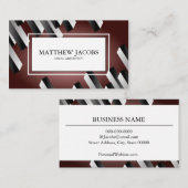 Maroon Red Modern Block Design Visitekaartje (Voorkant / Achterkant)