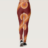Maroon Red Oranje Circles Fusion Fine Art Patroon Leggings (Achterkant)