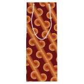 Maroon Red Oranje Circles Fusion Fine Art Patroon Wijn Cadeautas (Achterkant)
