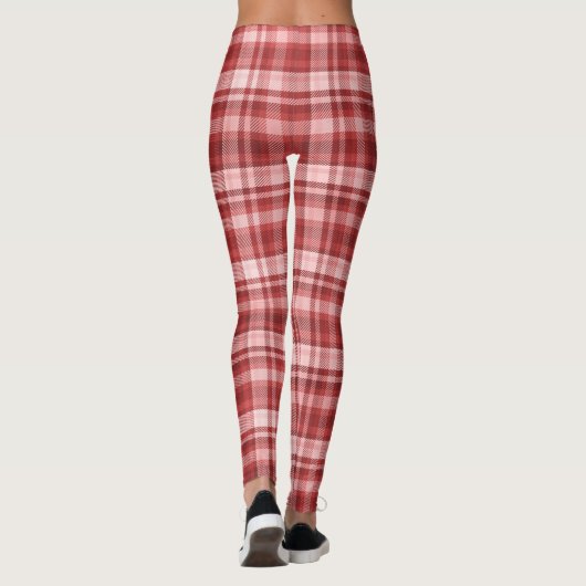 Maroon Red Pink Madras Pset Leggings (Achterkant)