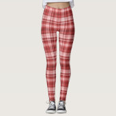 Maroon Red Pink Madras Pset Leggings (Voorkant)