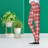Maroon Red Pink Madras Pset Leggings