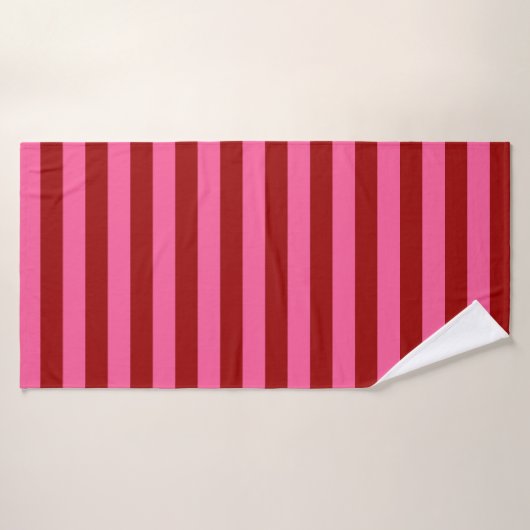 Maroon Red Pink Stripes Design Badhanddoek (Badhanddoek)